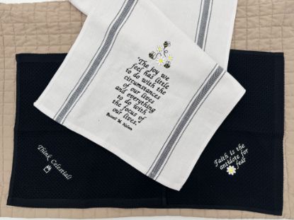 Picture of Embroidered Russel M Nelson Quote Kitchen Towel and Dish Cloth Set