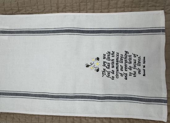 Picture of Custom Embroidered Quote Kitchen Towel