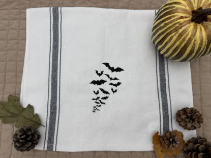 Picture of Bat Swarm Embroidered Kitchen Towel